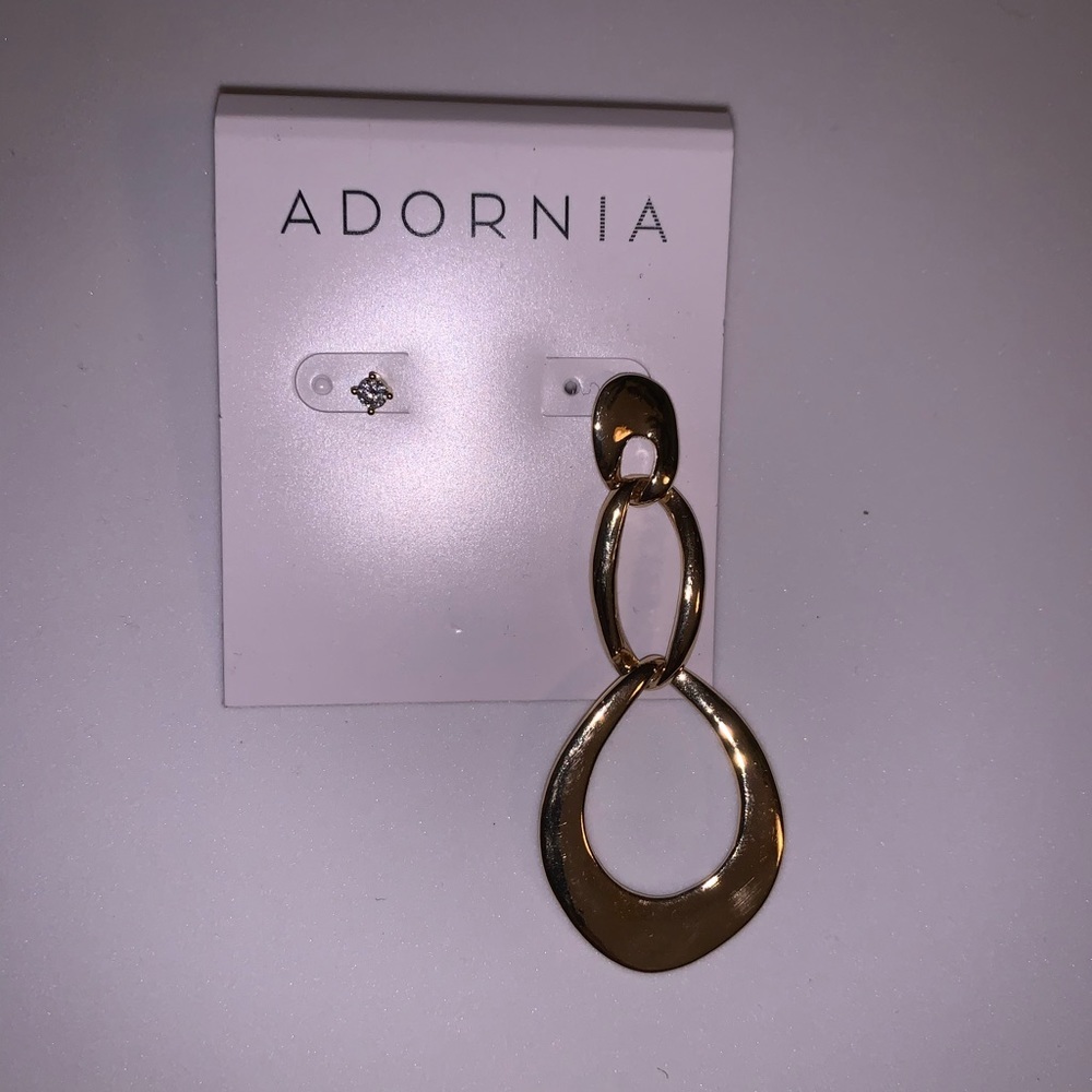 Adorina Gold Crystal Stud & Three Hoop Earring Set 🤩 D3